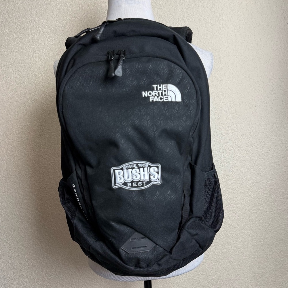 The North Face Connector Backpack Bush Logo Black Canvas Used‎ Once